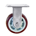 ZR high Quality SS 6mm thickness plate stainless steel 304 fixed plate PU wheel rigid casters